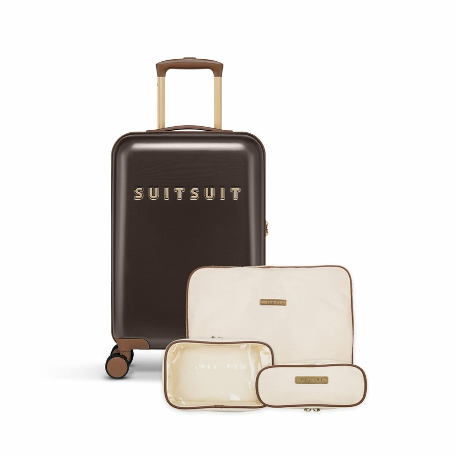 SUITSUIT Fab Seventies Classic - Espresso Black - Perfect Packing Set (55 Cm) Travel Sets