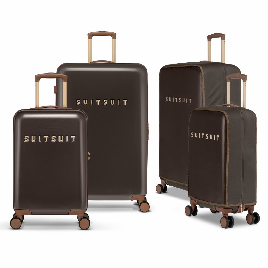 SUITSUIT Fab Seventies Classic - Espresso Black - Safe Travels Set (55/76 Cm) Travel Sets